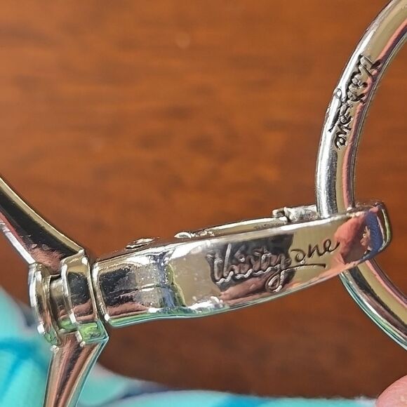 Thirty One 31 Retro Metro Tote Floral Flower Navy Teal Shoulder Purse Bag Womens - Picture 7 of 16